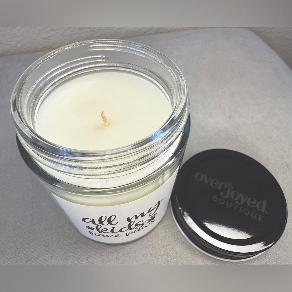 Glass Candle ‘Peony Petals’ — “All My Kids Have Paws”, 8oz, Overjoyed Boutique - Picture 7 of 11